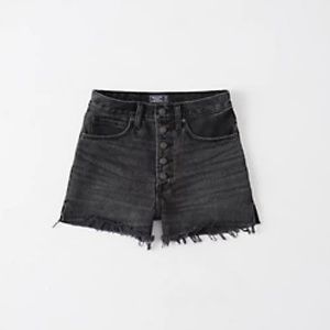 Abercrombie & Fitch Washed Black Denim Shorts